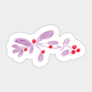 Colorful watercolor floral leaf Sticker